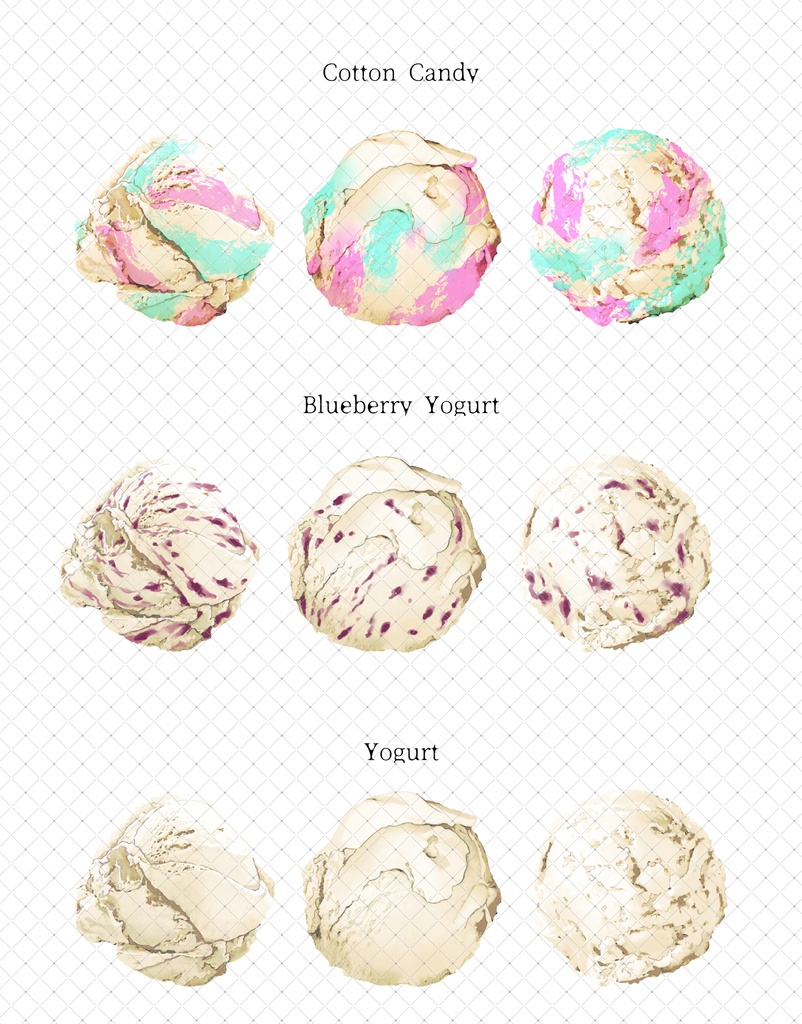 アイスクリーム+トッピング(全フレーバー)79本+3Dコーン