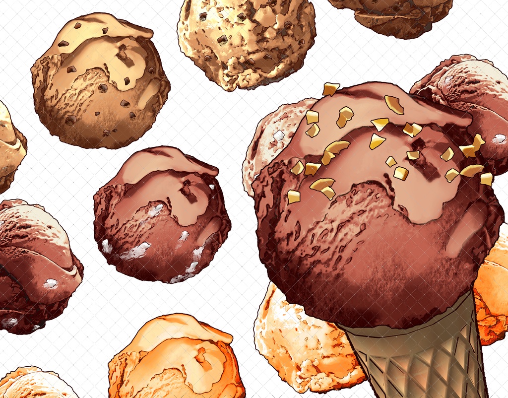 アイスクリーム+トッピング(全フレーバー)79本+3Dコーン