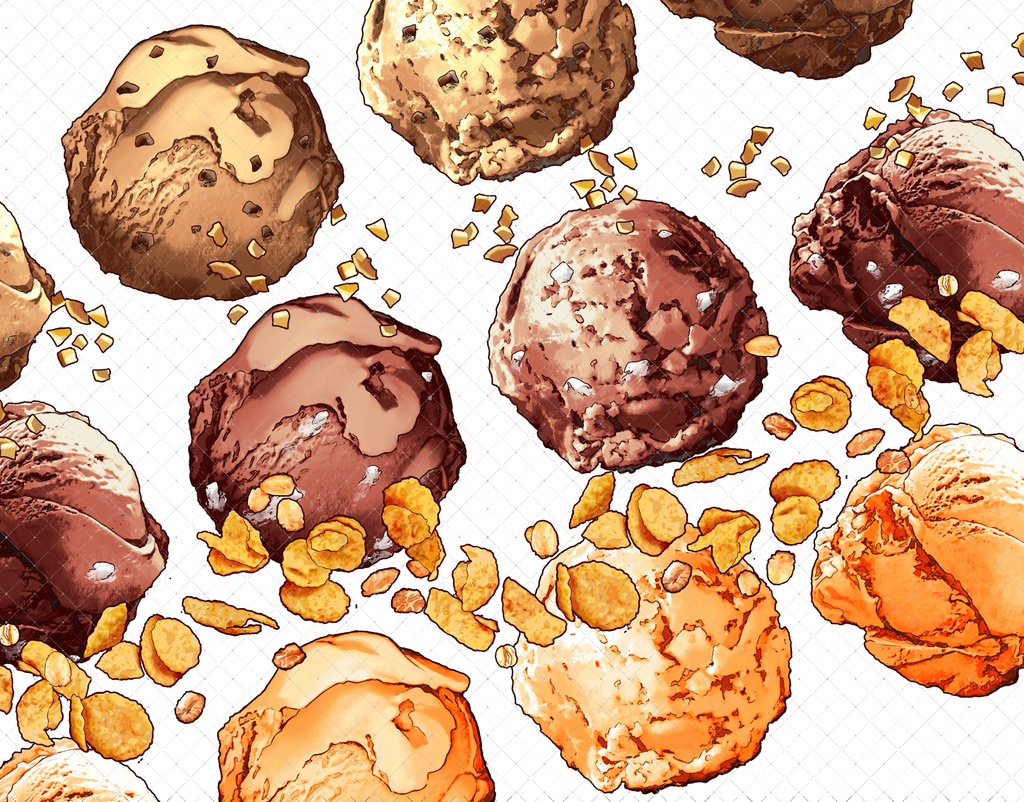 アイスクリーム+トッピング(全フレーバー)79本+3Dコーン