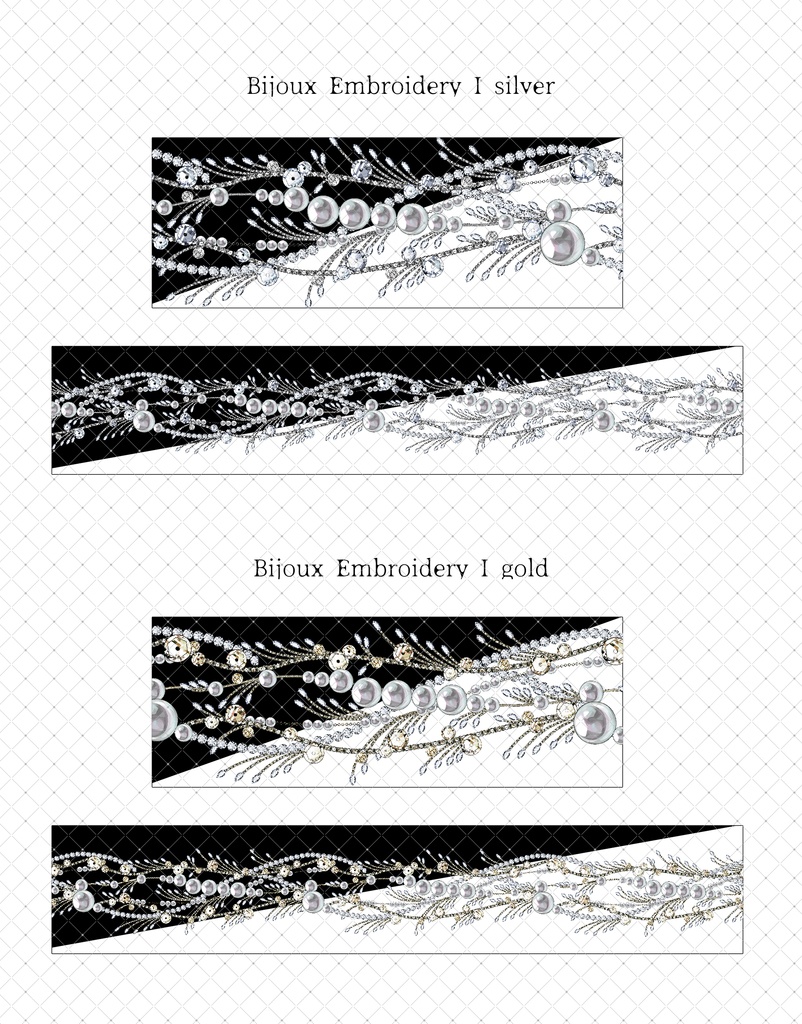 ビジュー刺繍 装飾ブラシパック2