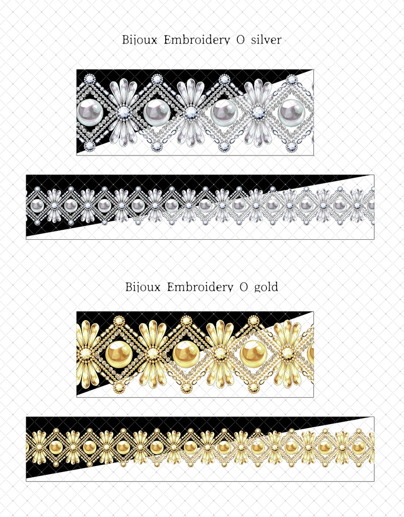 ビジュー刺繍 装飾ブラシパック2