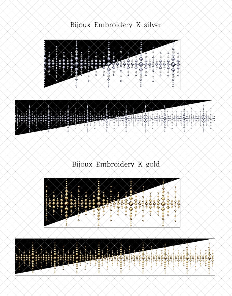 ビジュー刺繍 装飾ブラシパック2