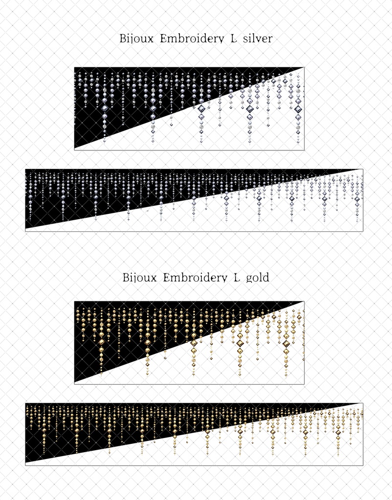 ビジュー刺繍 装飾ブラシパック2
