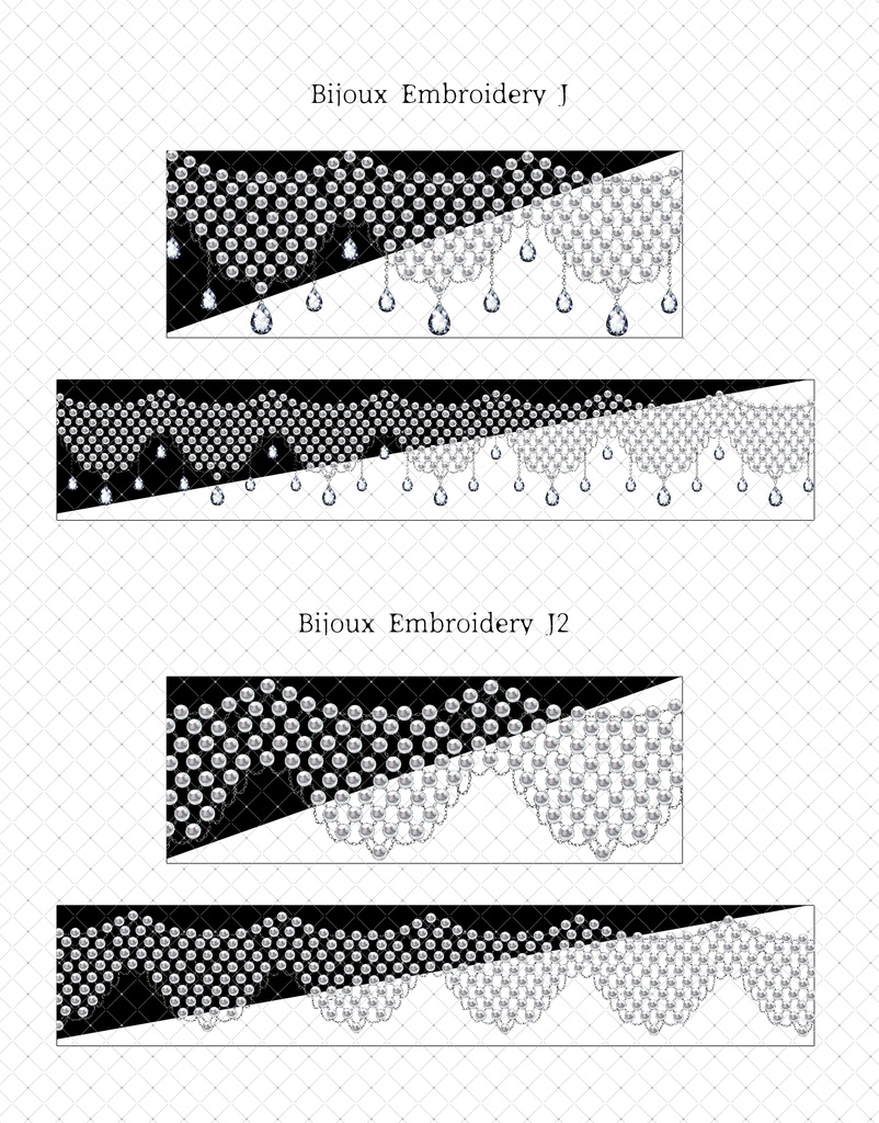 ビジュー刺繍 装飾ブラシパック2