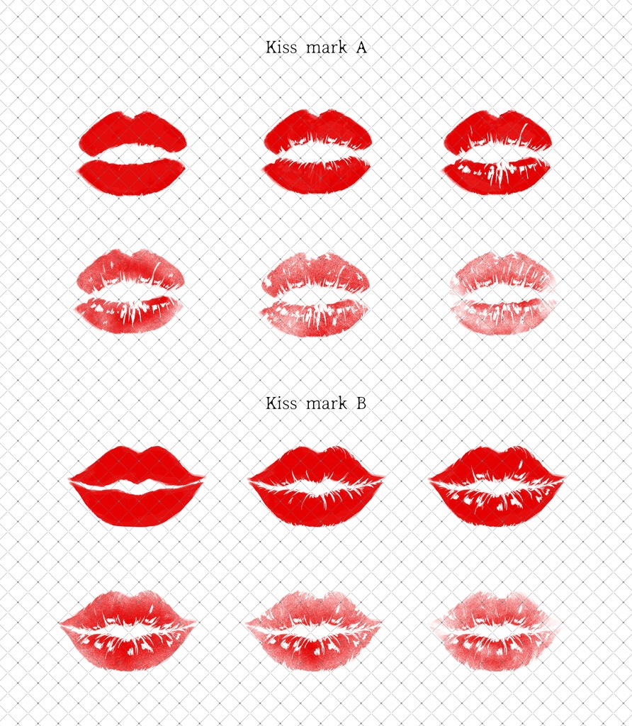 キスマーク24種 画像+ブラシ素材