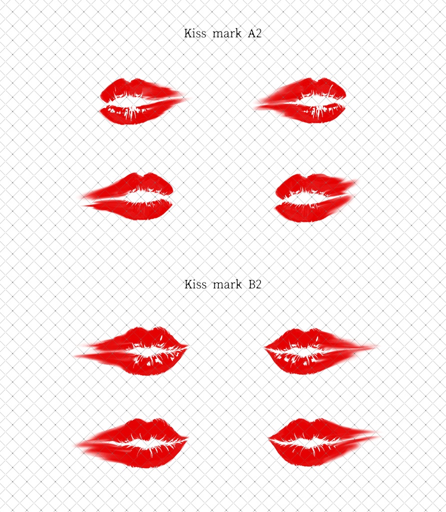 キスマーク24種 画像+ブラシ素材