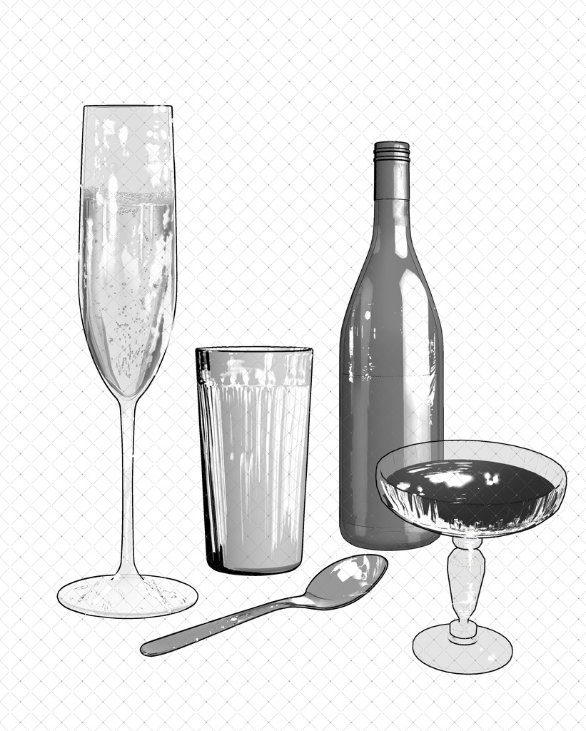 光とガラスの質感ブラシ