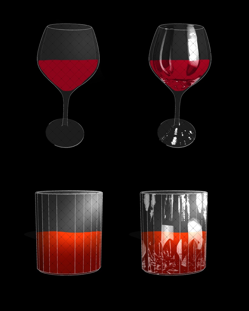 光とガラスの質感ブラシ