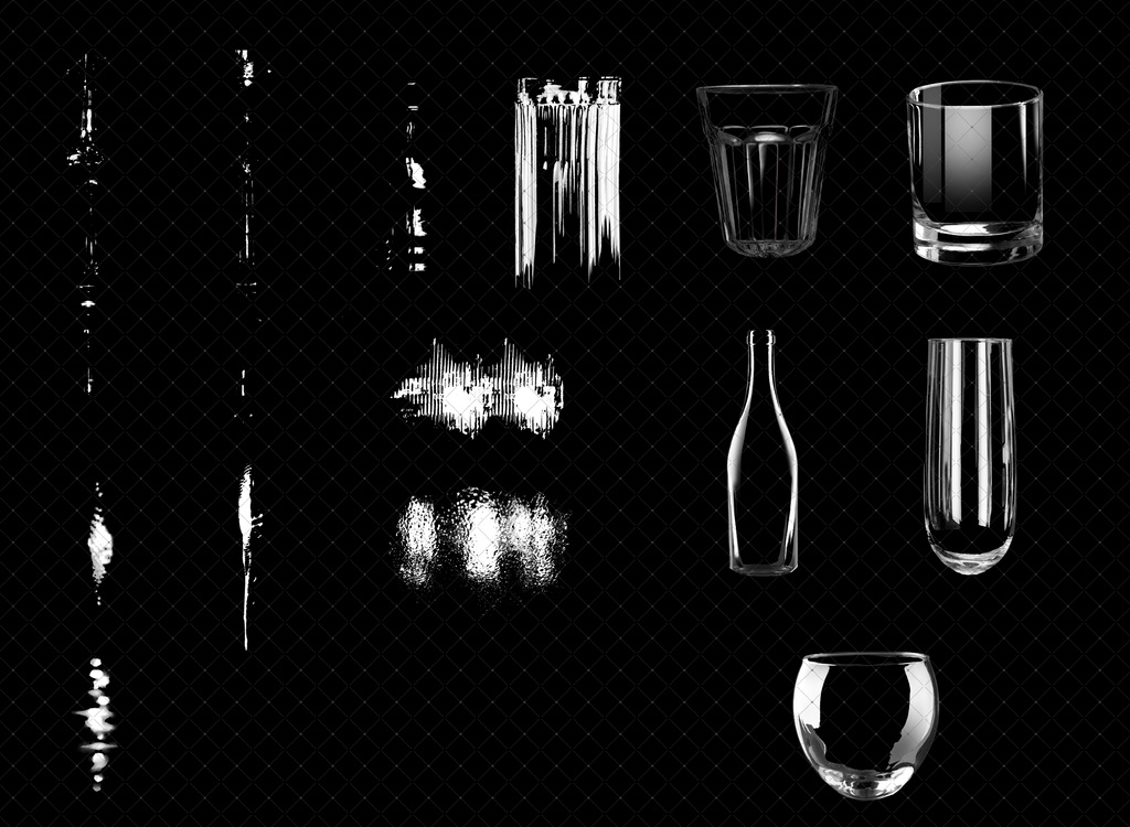 光とガラスの質感ブラシ