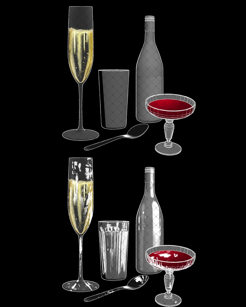 光とガラスの質感ブラシ