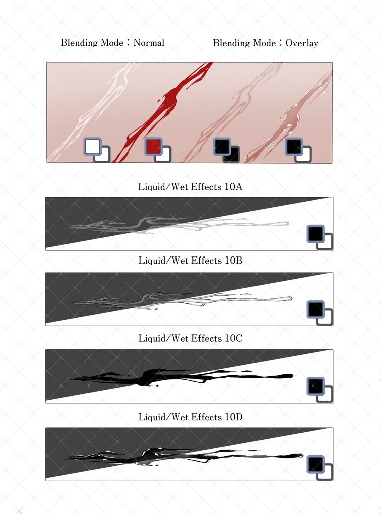 液体・濡れ表現・服のしわ ブラシセット
