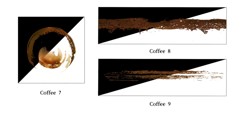 絵のような3Dコーヒー、ラテ、ココア、抹茶―ブラシ・画像