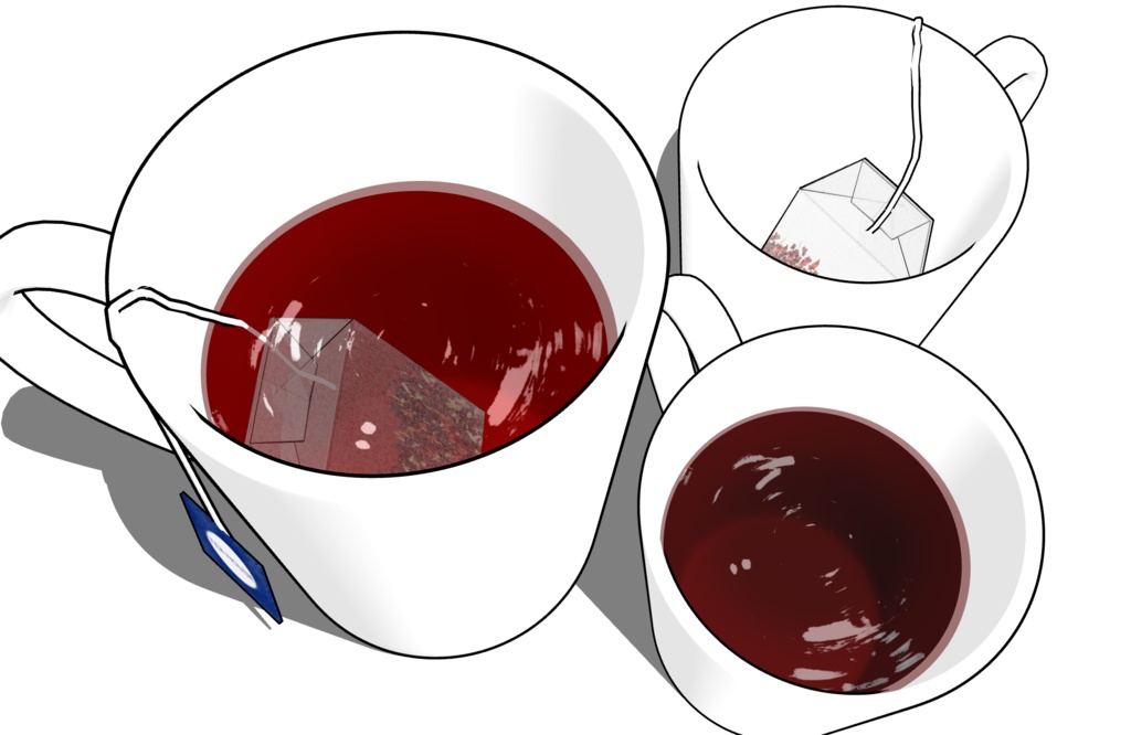 絵のような3D ティーバッグ+紅茶