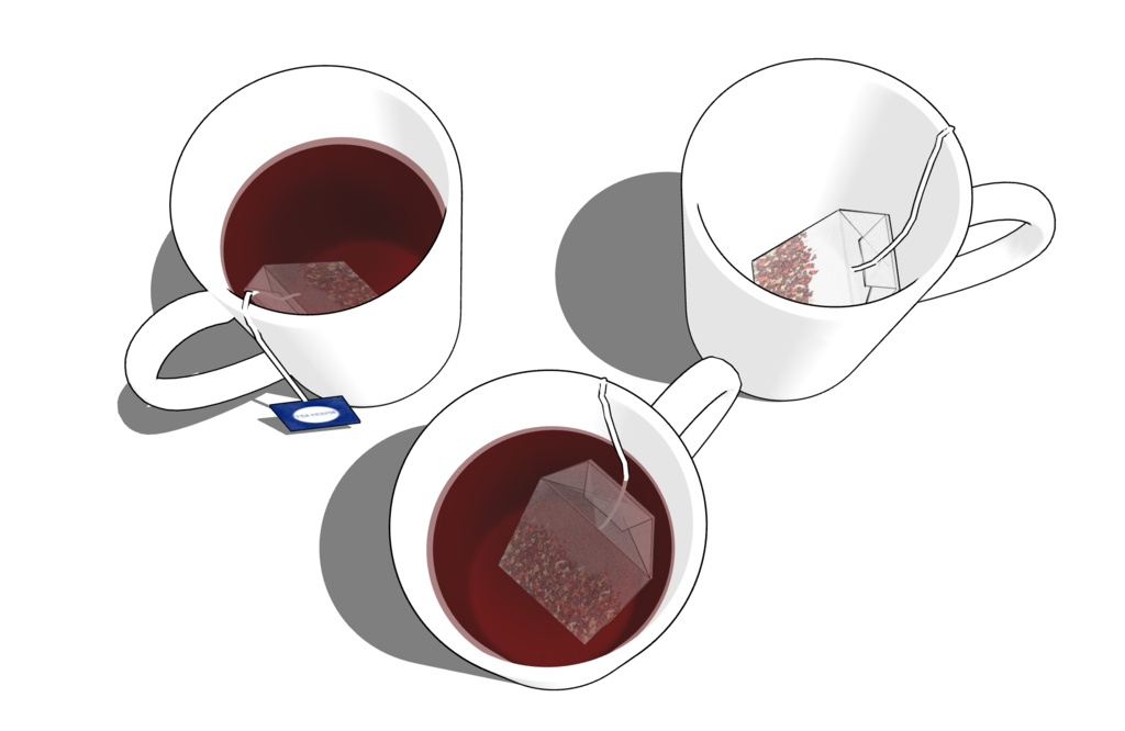 絵のような3D ティーバッグ+紅茶