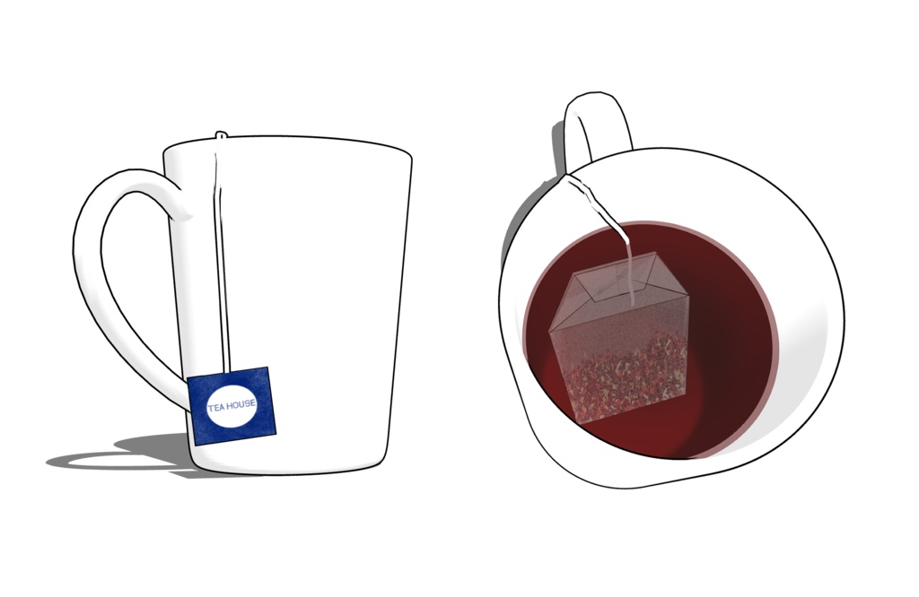 絵のような3D ティーバッグ+紅茶