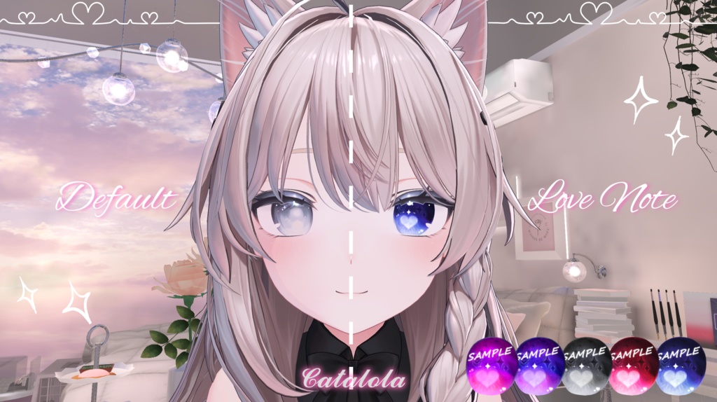 ♡ VRChat ♡ Valentines Love Note Eye Texture for Shinano / しなの, Selestia / セレスティア, Manuka / マヌカ