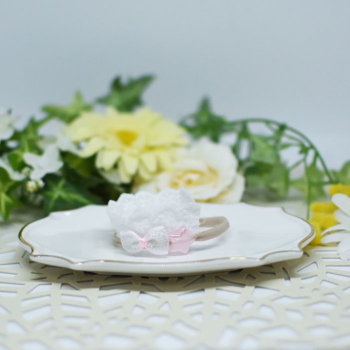 リボンフリルのヘッドドレス