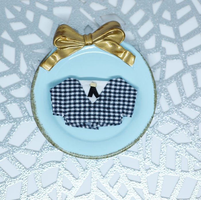 おりこうリボンのチェックシャツ