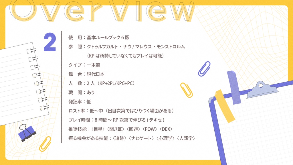 CoCシナリオ「アクィラのおしごと!」【2025/06/19更新】