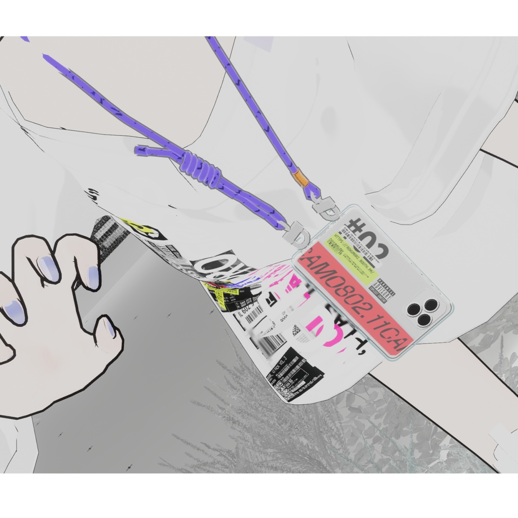 【3Dモデル】8.0mmロープ&スマートフォンセット【6色入】