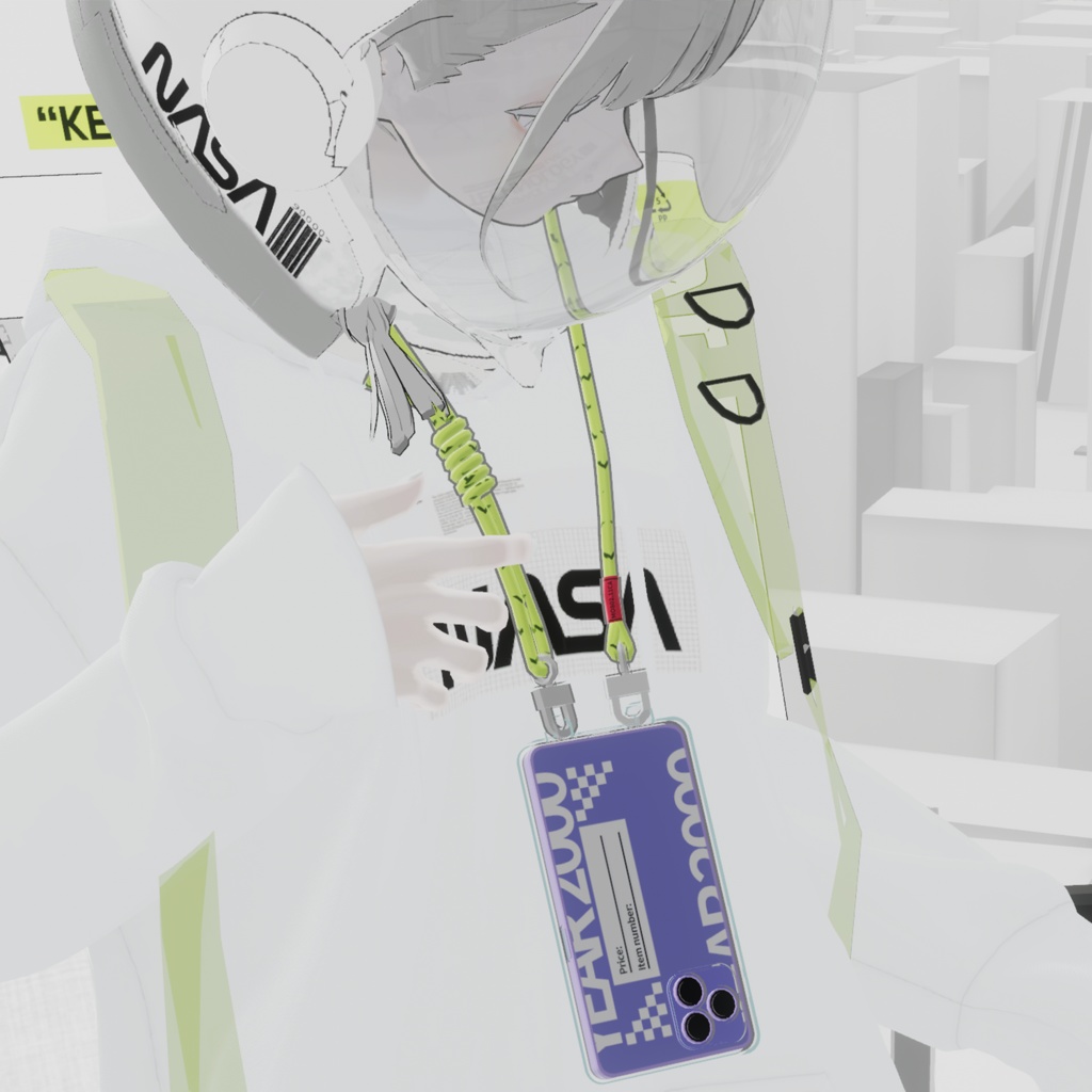 【3Dモデル】8.0mmロープ&スマートフォンセット【6色入】