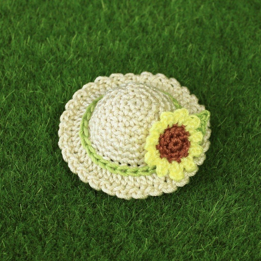 【受注生産】もちマス用 麦わら帽子(向日葵)