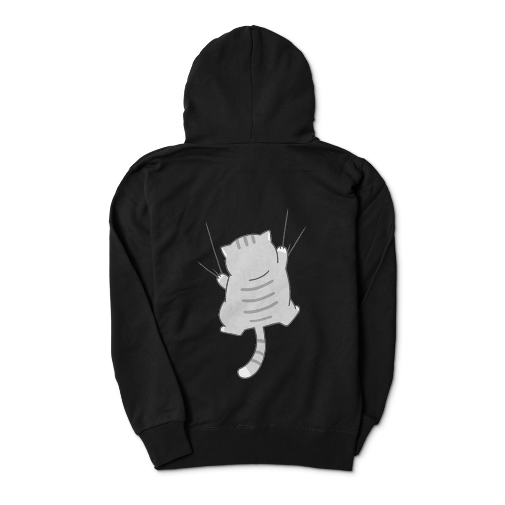 しがみつく猫ジップパーカー