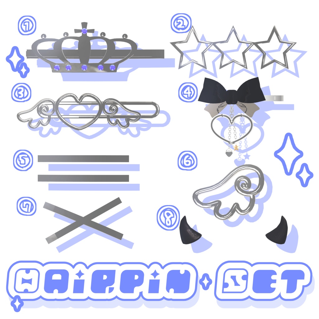 【汎用】汎用hairpinset-頭が寂しいときに使える❣