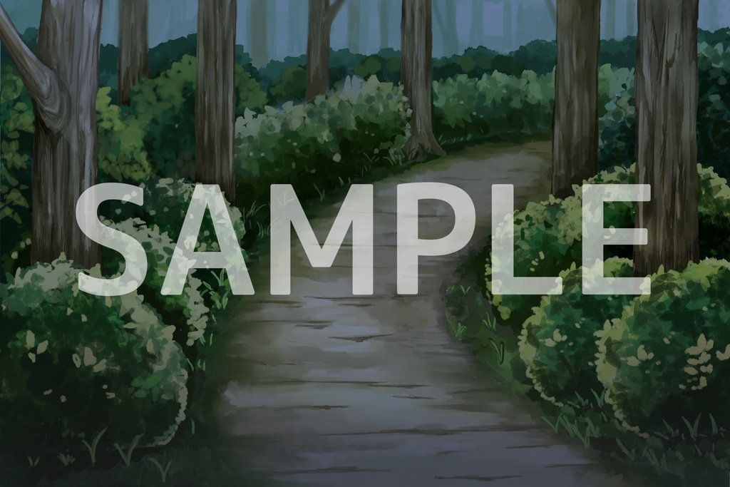 森 一本道 昼/夜【ゲーム背景素材】