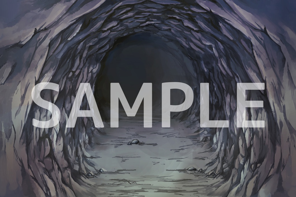 洞窟(トンネル) 昼/夜【ゲーム背景素材】