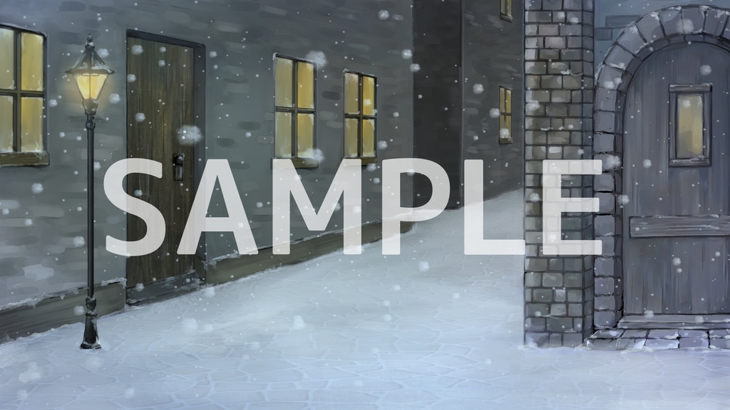 街 冬 夜【ゲーム背景素材】