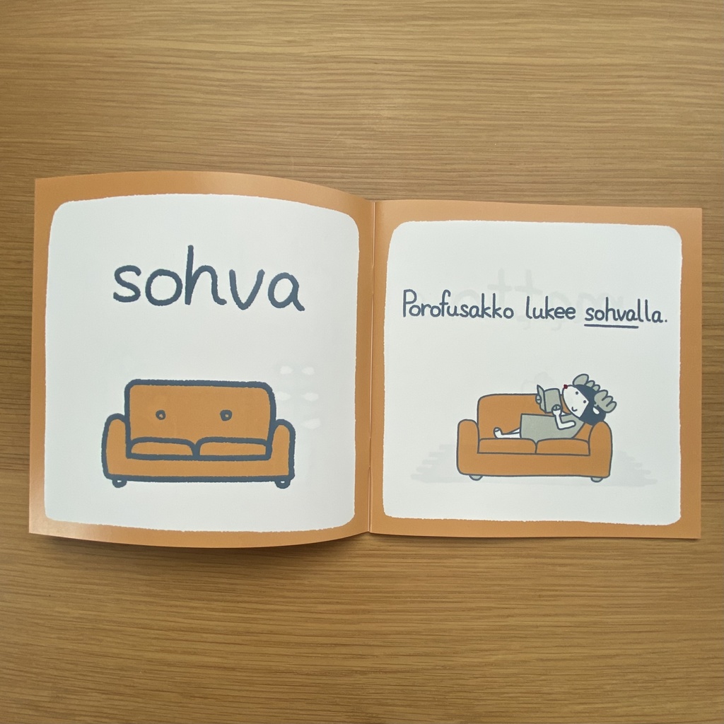 “olohuone” Porofusakkoフィンランド語学習えほん