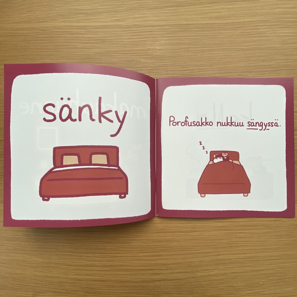 “makuuhuone” Porofusakko フィンランド語学習えほん