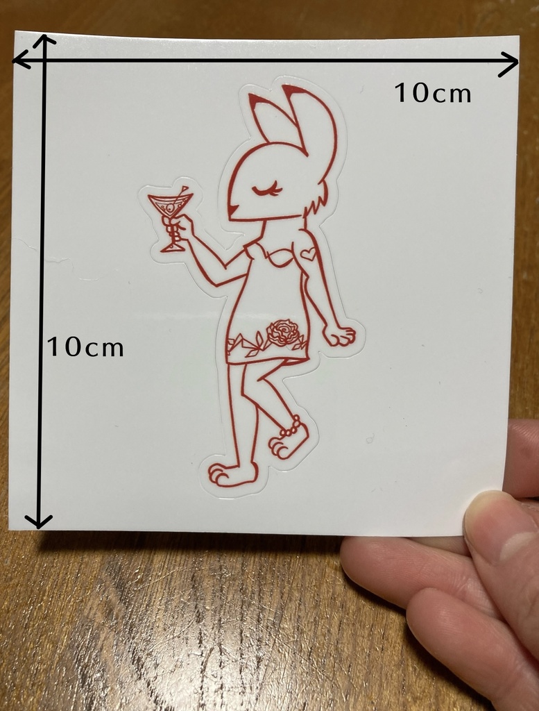 ウサギさんとカクテルのステッカー
