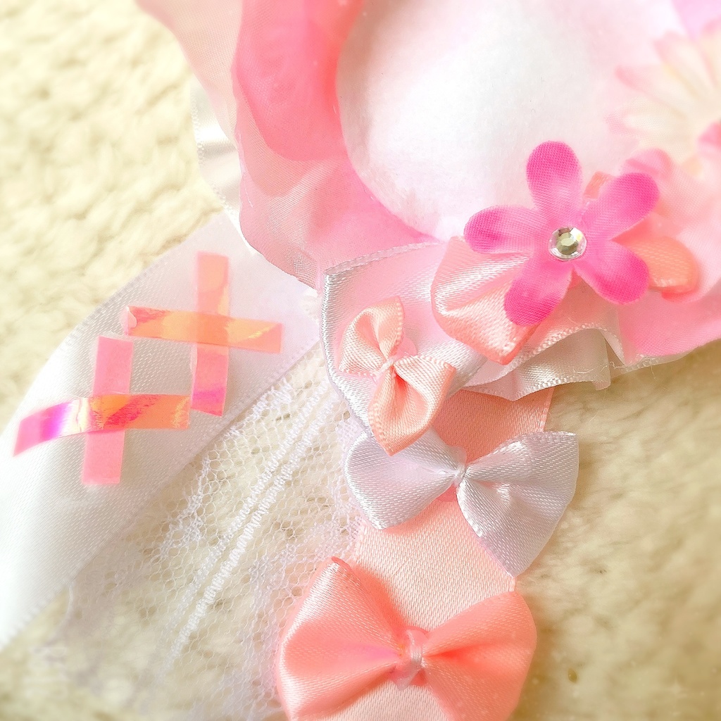 ♡ お花 フラワー ピンク ホワイト ロゼット 痛ロゼット 痛バ 量産♡