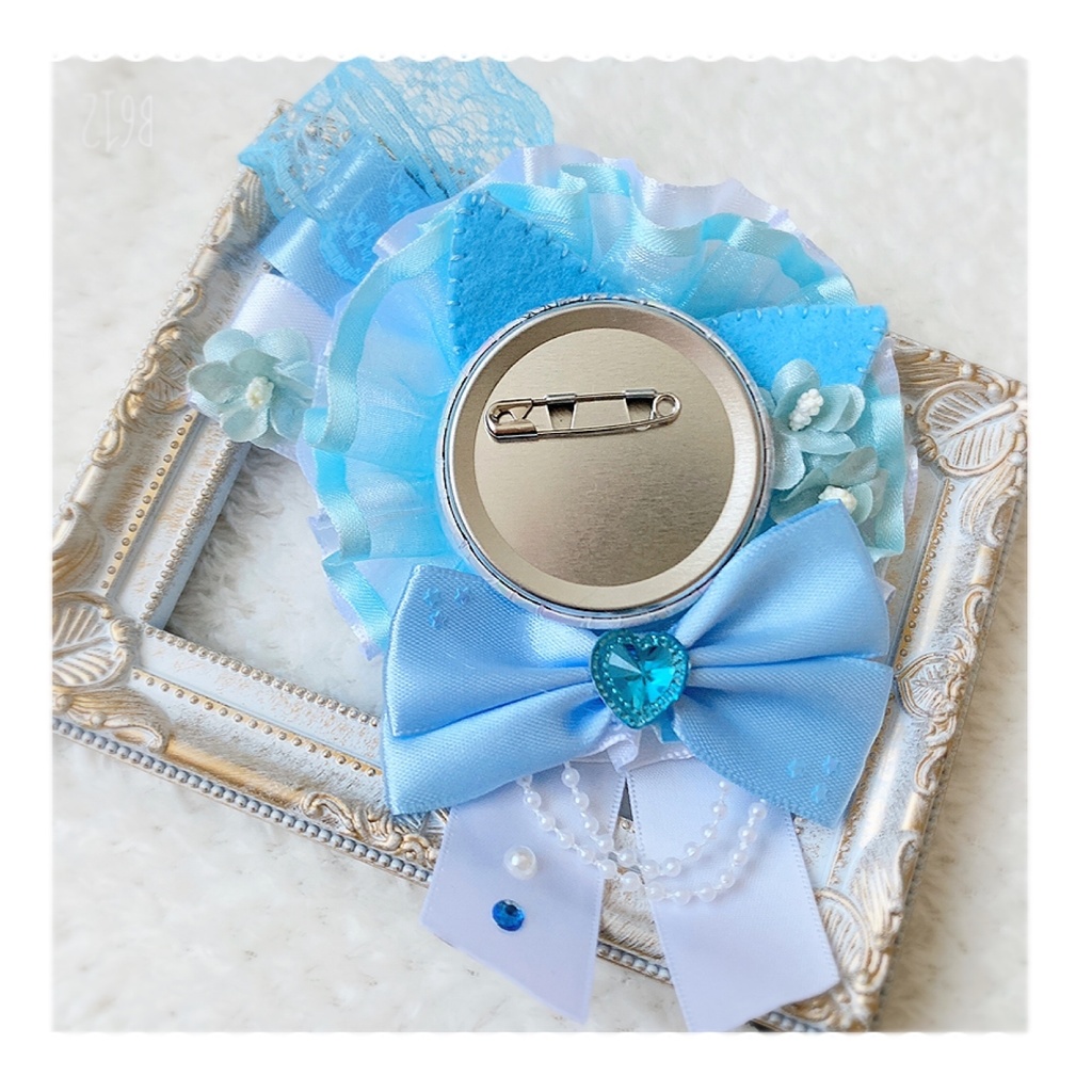 ♡ 猫耳 猫 ロゼット 青 ブルー 水色 痛ロゼット 痛バ 量産♡