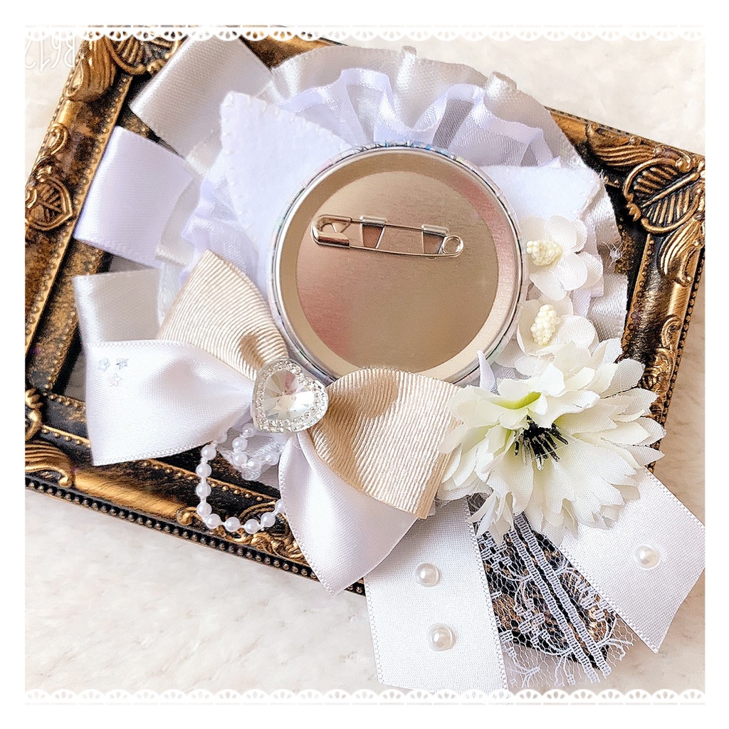 ♡ 猫耳 猫 ロゼット 白 ホワイト 痛ロゼット 痛バ 量産♡