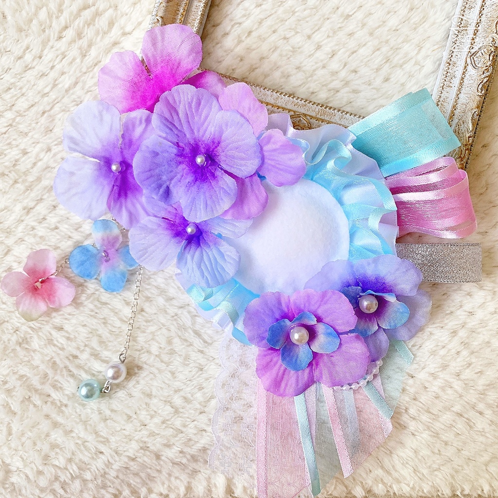 お花 フラワーロゼット 痛ロゼット ブルー 青 水色 紫 パープル 痛バ