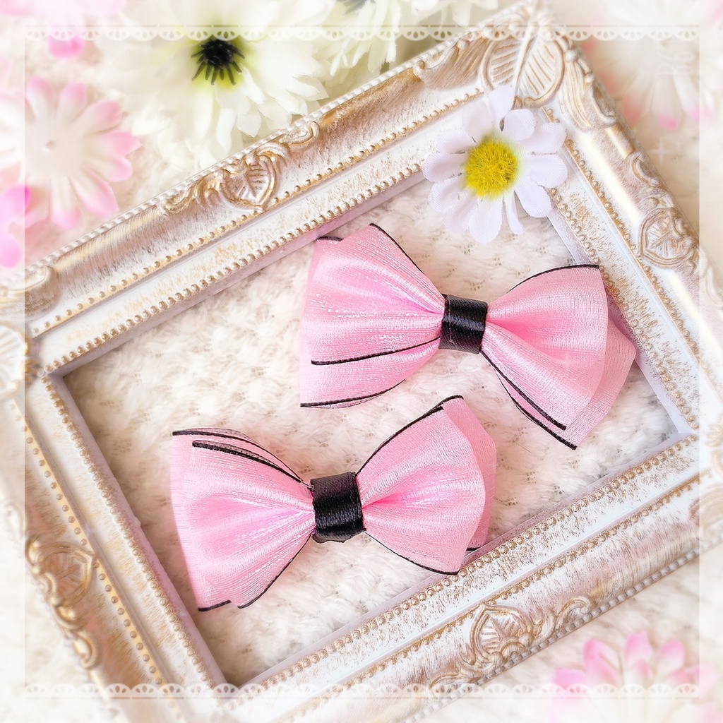 ヘアメイク ヘアメ リボン ヘアクリップ ピンク