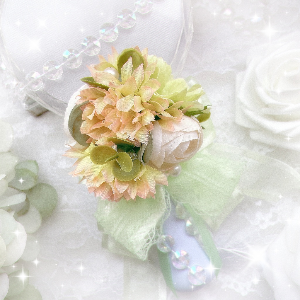 花束風 フラワーブーケ キンブレリボン ペンラリボン 緑 グリーン💚