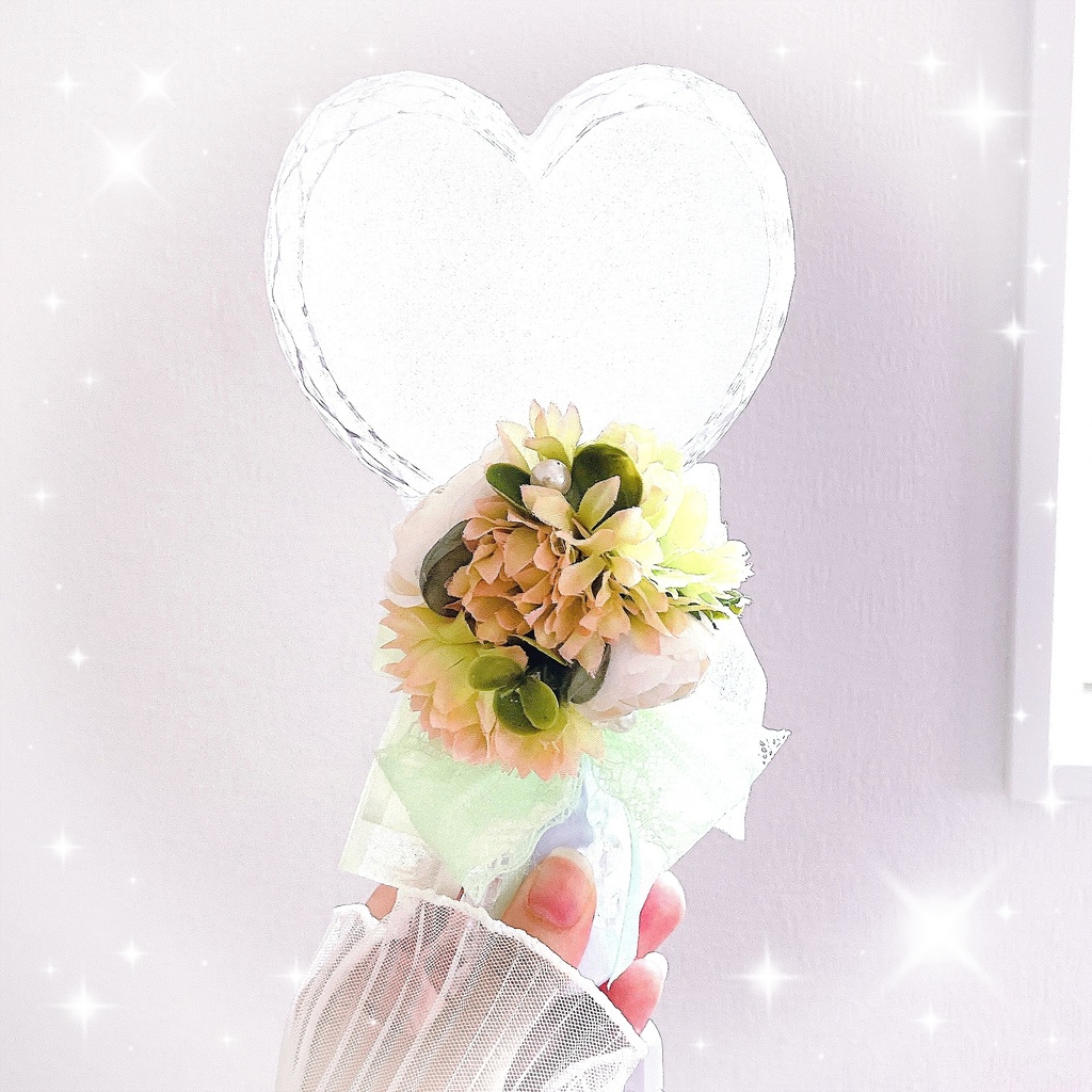 花束風 フラワーブーケ キンブレリボン ペンラリボン 緑 グリーン💚
