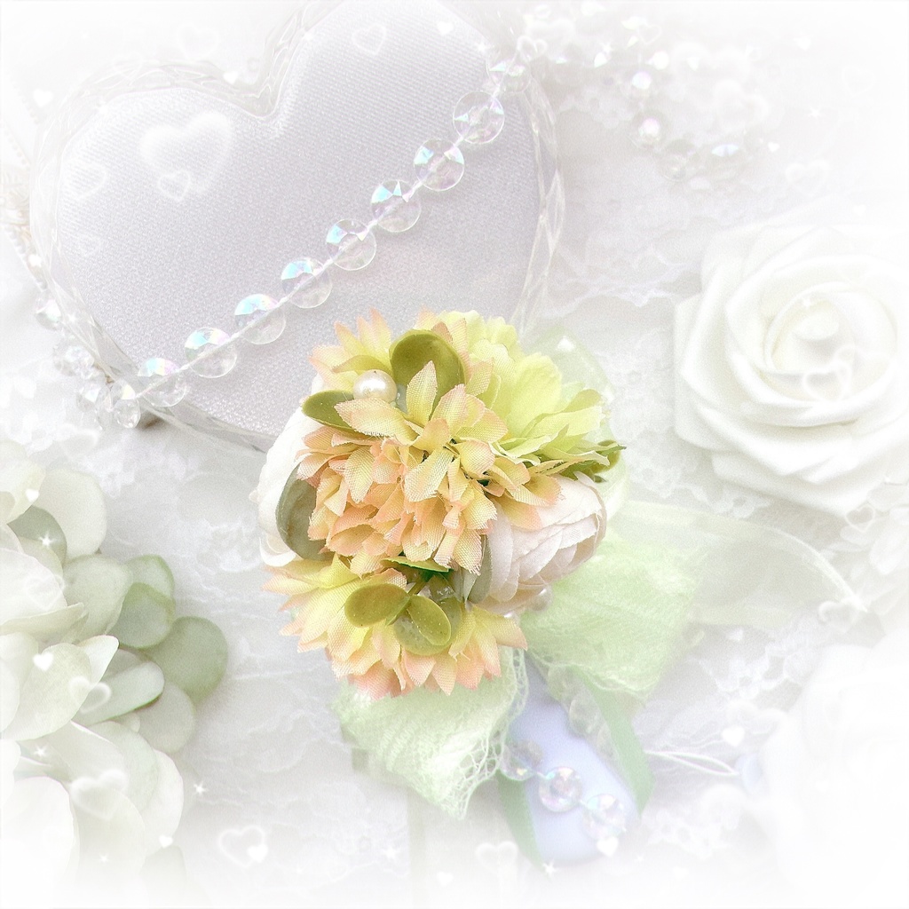 花束風 フラワーブーケ キンブレリボン ペンラリボン 緑 グリーン💚