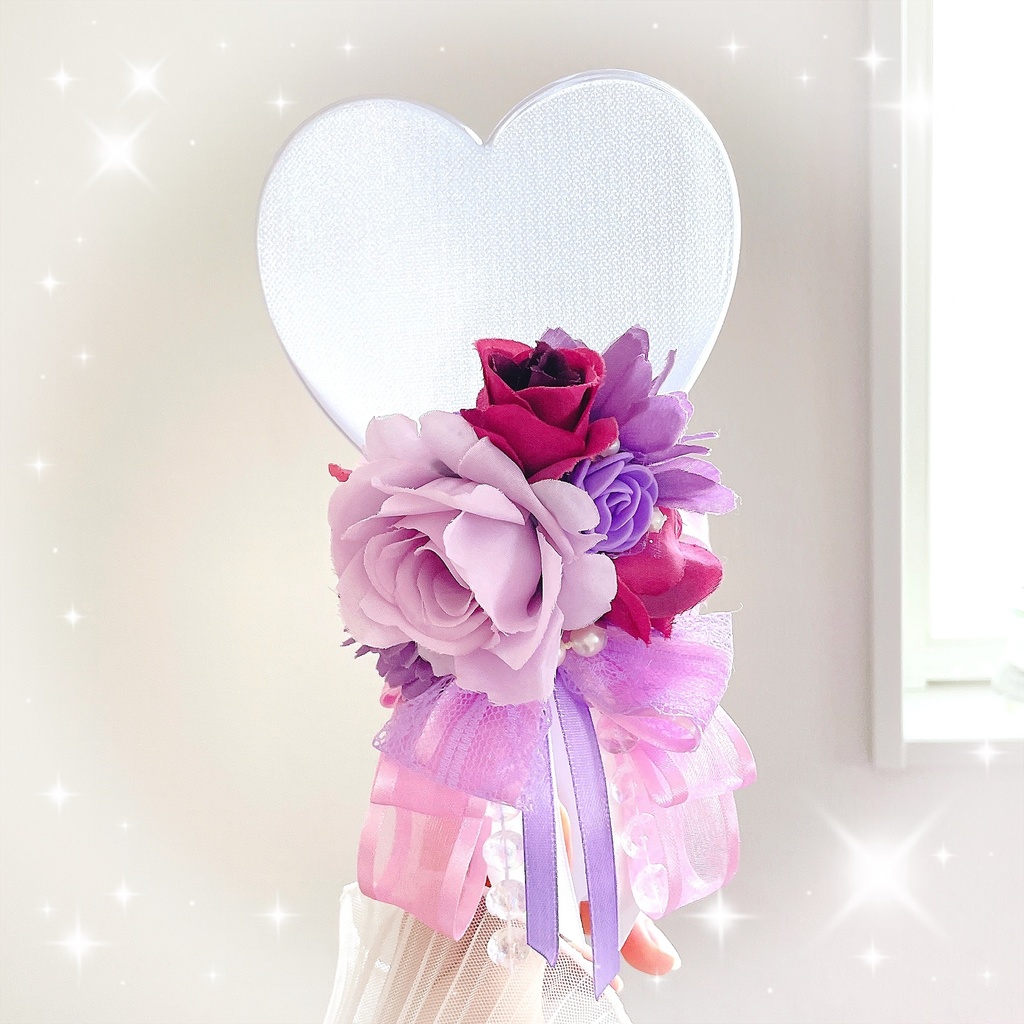 花束風 フラワーブーケ キンブレリボン ペンラリボン 紫 パープル 💜