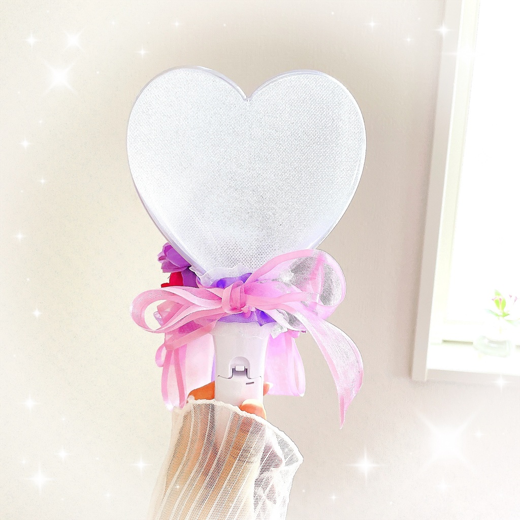花束風 フラワーブーケ キンブレリボン ペンラリボン 紫 パープル 💜