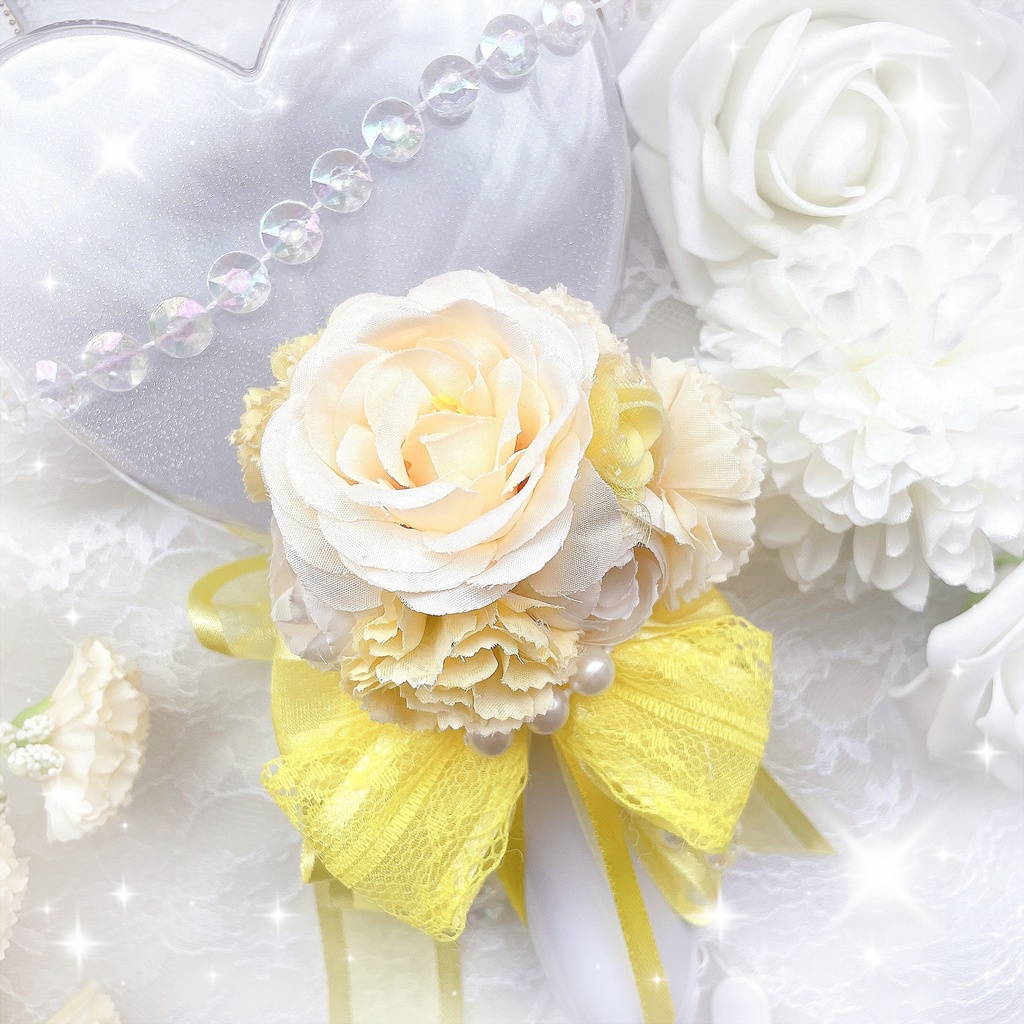 花束風 フラワーブーケ キンブレリボン ペンラリボン 黄色 イエロー 💛