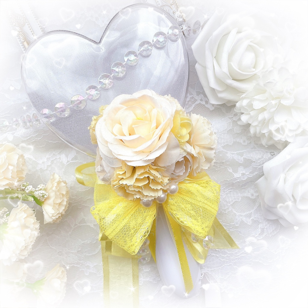 花束風 フラワーブーケ キンブレリボン ペンラリボン 黄色 イエロー 💛