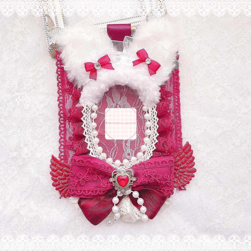 痛トレカ うさぎ モコモコうさ耳付き 赤色 🐰❤️