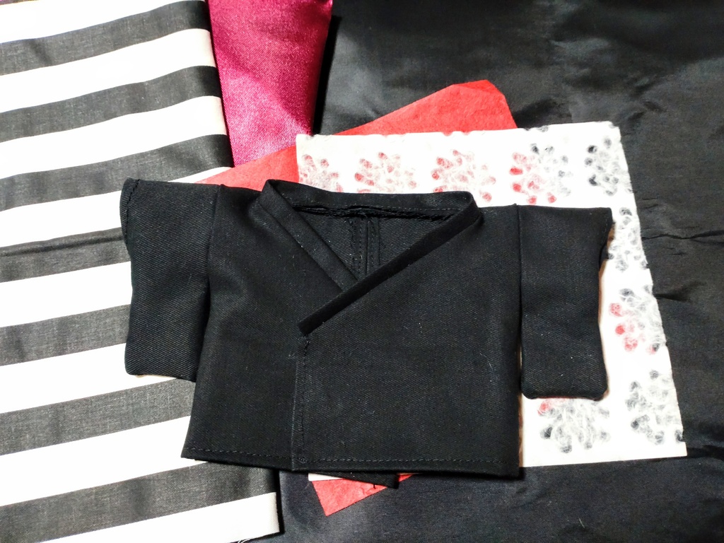 ◆20cm 和ゴス ヴァンパイア 着物 軽装 浴衣 ぬい服