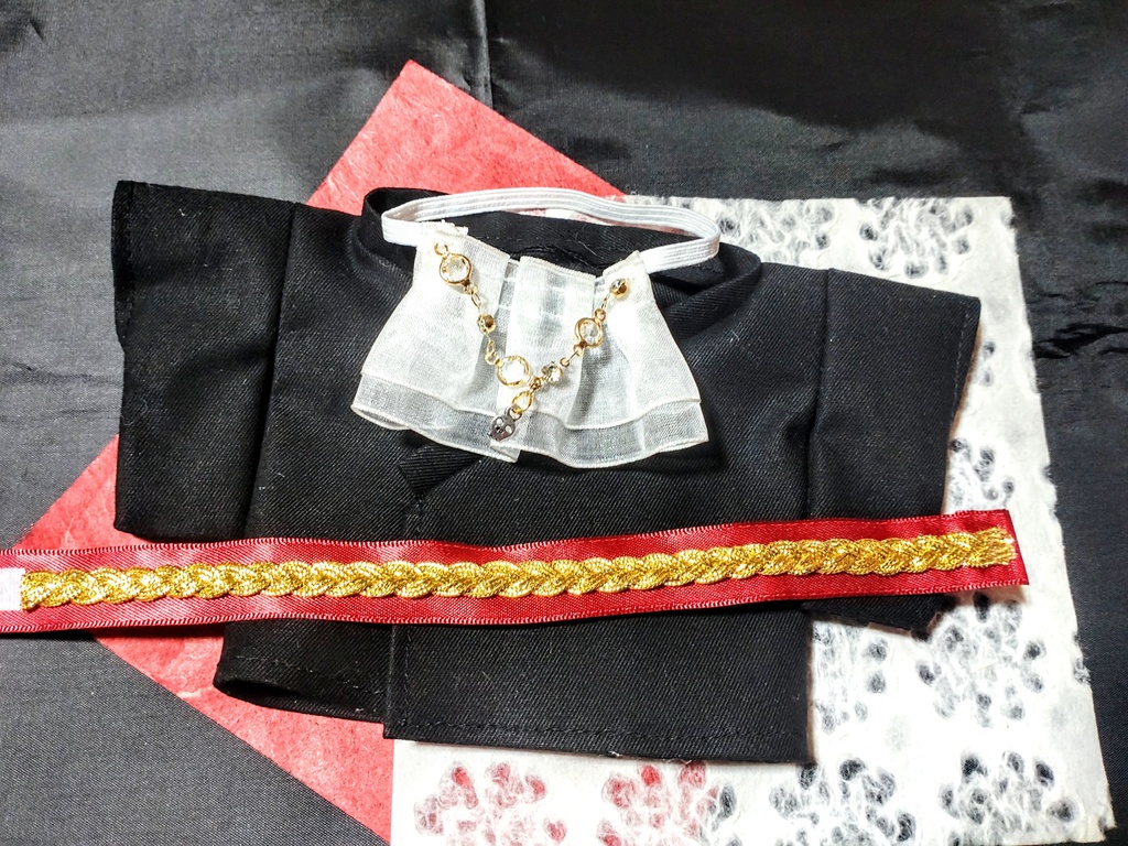 ◆20cm 和ゴス ヴァンパイア 着物 軽装 浴衣 ぬい服