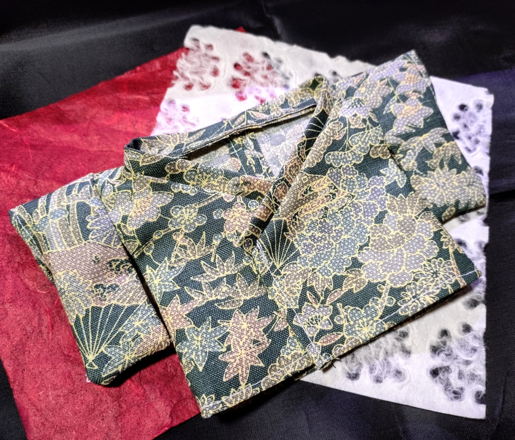 ◎20cm ぬい服 浴衣 軽装 和服 浴衣/緑金 ぬいぐるみ服